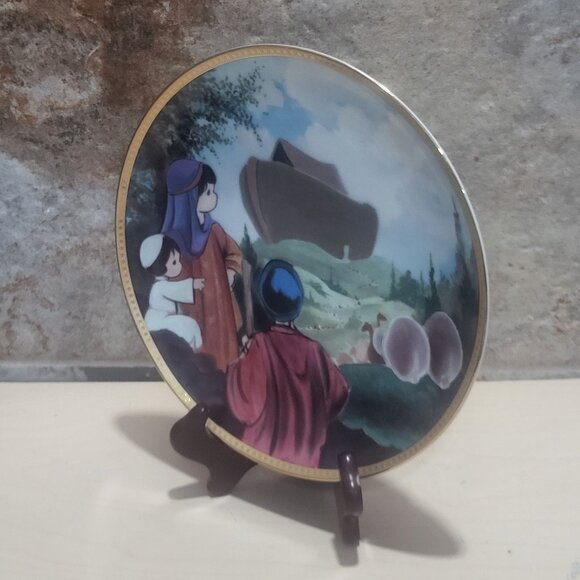 Enesco Precious Moments Noah And The Ark Decorative Plate The Hamilton Collectio - Picture 11 of 11